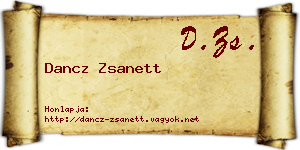 Dancz Zsanett névjegykártya